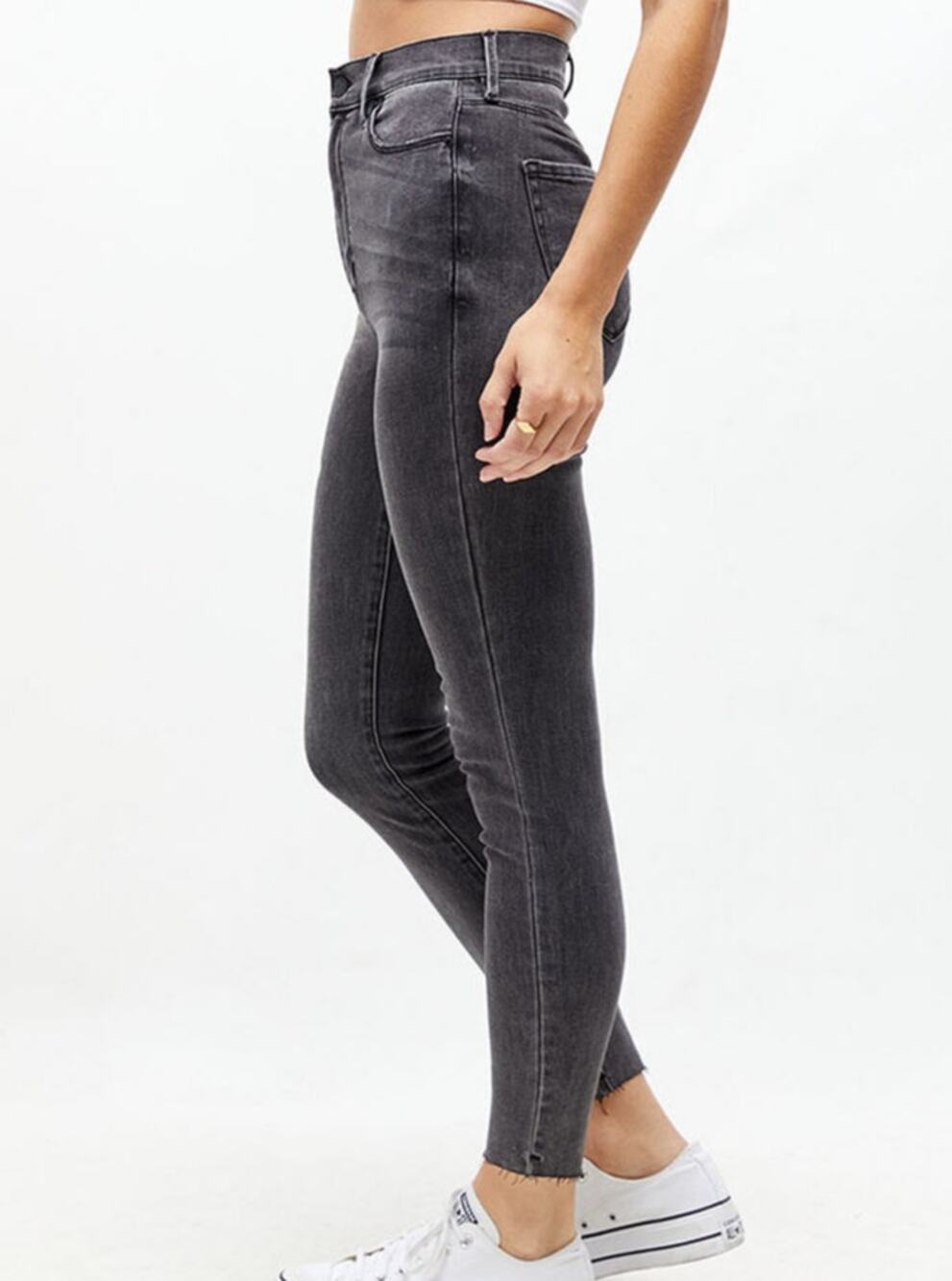Pacsun Washed Black Skinny Raw Hem Ankle Super High Rise Jeggings Jeans 25S